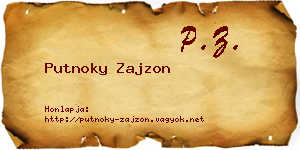 Putnoky Zajzon névjegykártya
